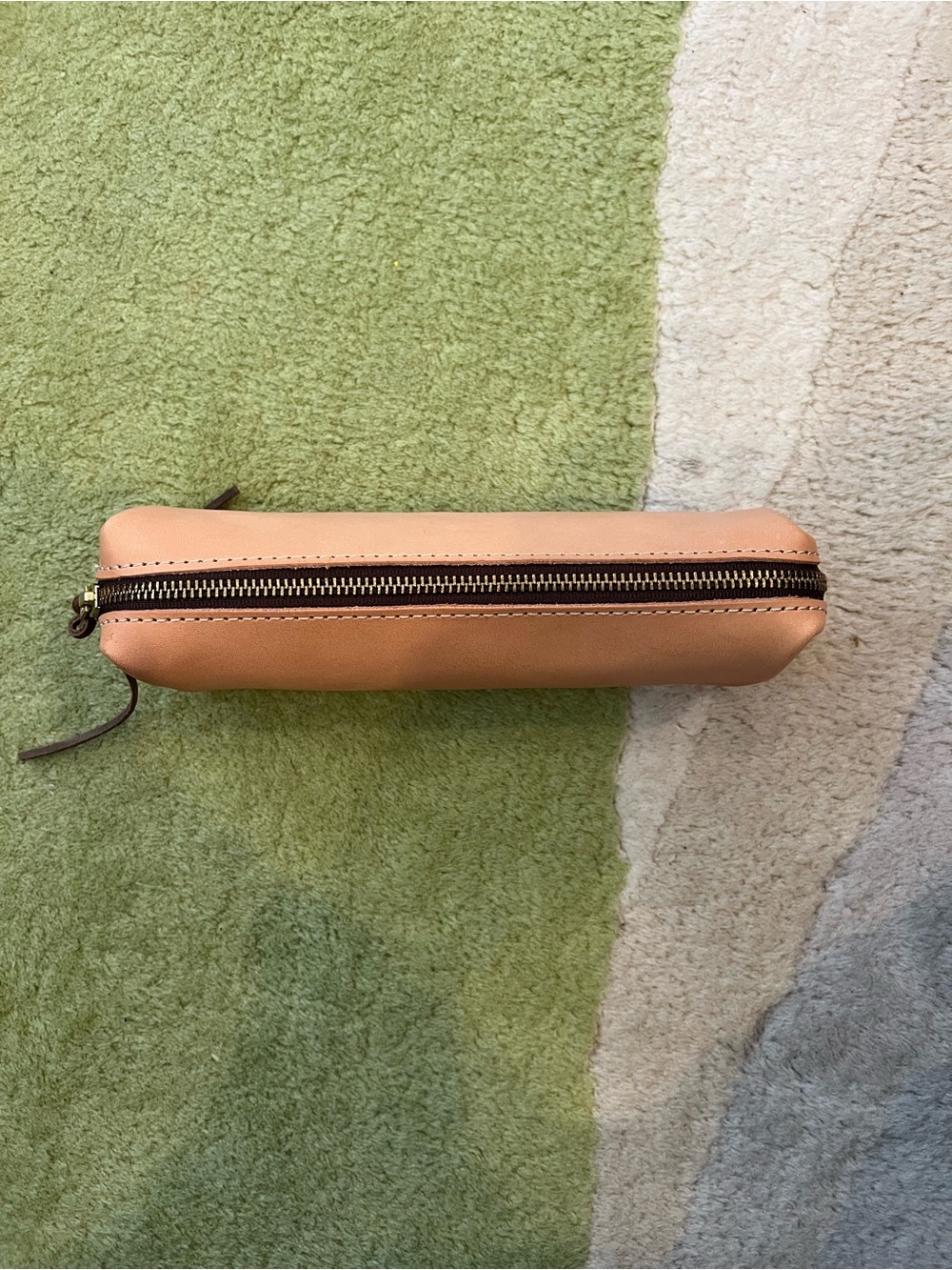 Rustico Men's Minimal Leather Pencil Case - Peach
